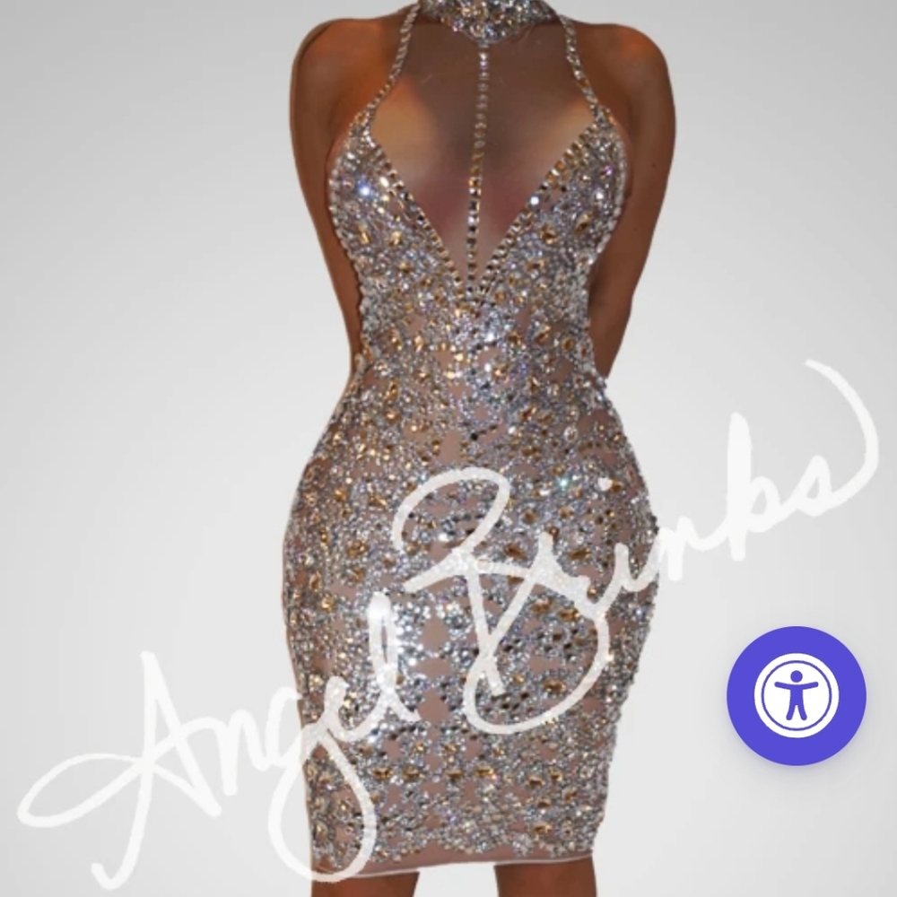 Angel brinks Daunting blinged out dress